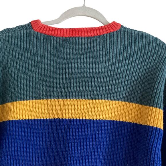 Kids Hanna Anderson Red Green Striped Cotton Knit Kidcore Colorful Sweater Sz 12 - Picture 10 of 16